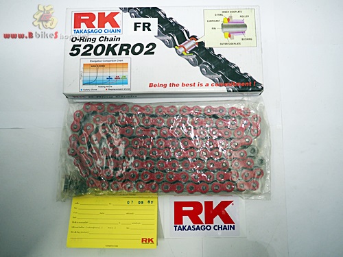 Bs3380 โซ่ RK FR520KR02-120L X-Ring สีแดง